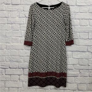 White House Black Market Geometric Print Border Dress Size XS